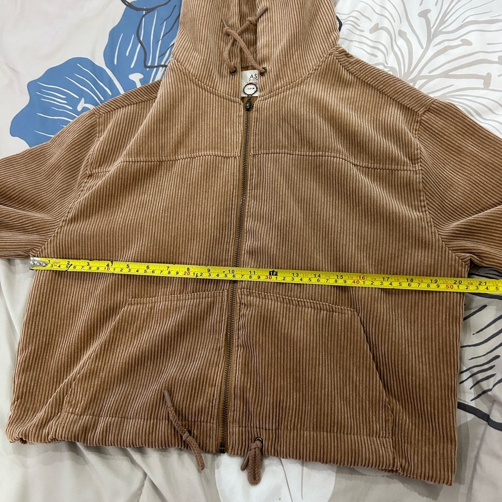 ASHLEY • Tan Corduroy Hoodie Jacket • sz Med - Picture 10 of 10